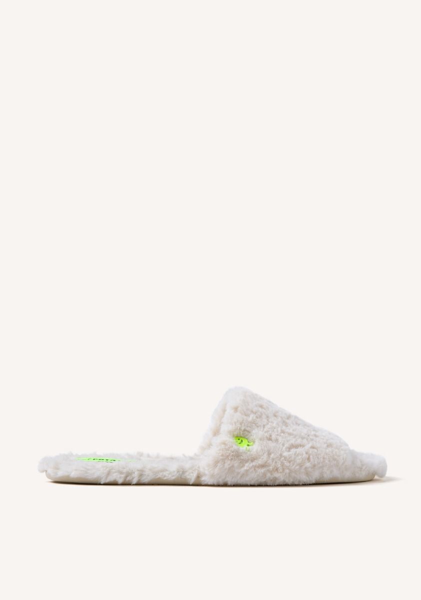 ZAPATILLAS DE CASA TIPO PALAS PELO HOLT - OFF-WHITE