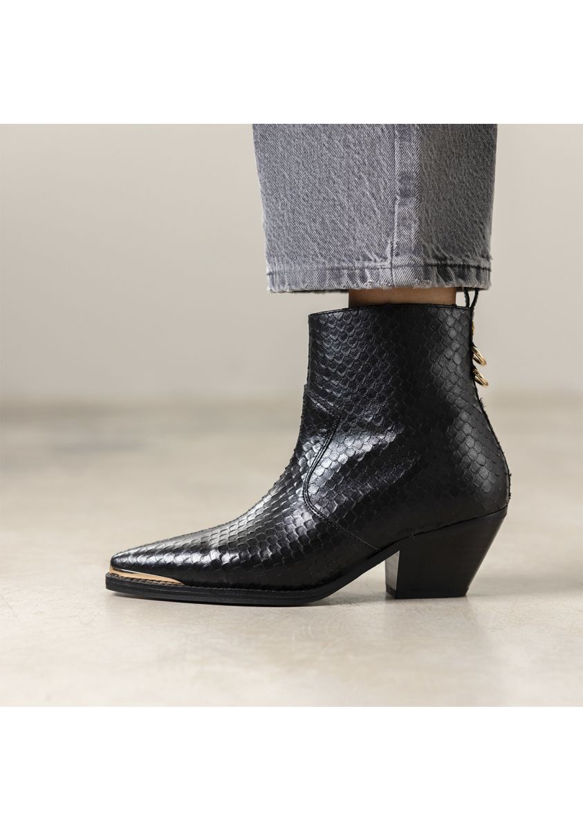 BOTINES COWBOY TACÃN PIEL SMYRNA - NEGRO