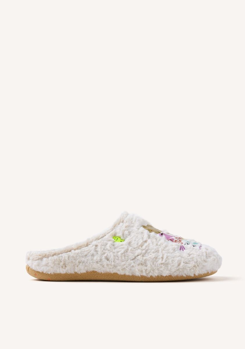 ZAPATILLAS DE CASA PELO FRASE PANCRAS - OFF-WHITE