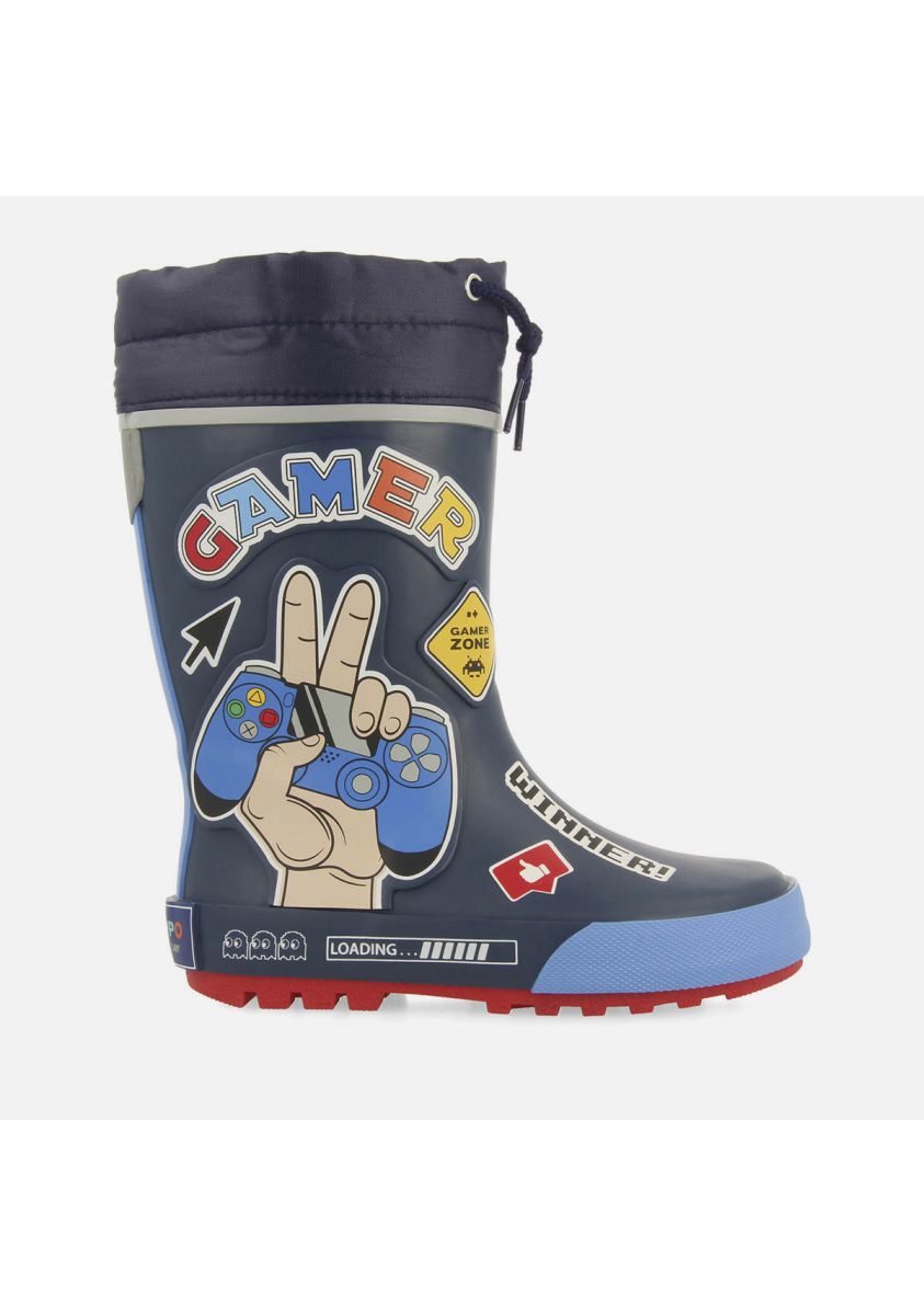 BOTAS DE AGUA PARCHES ESTAMPADO GAMER BUSENE - MARINO