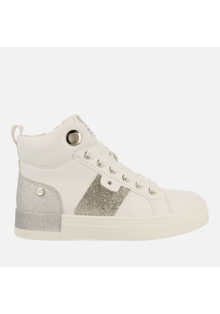 SNEAKERS ABOTINADAS GLITTER Y STRASS RUDME - BLANCO
