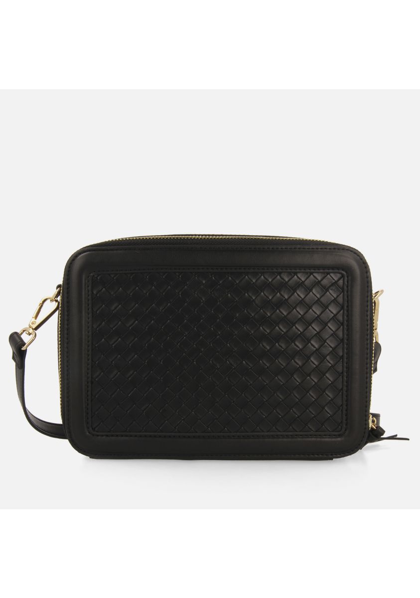 BOLSO BANDOLERA TRENZADO LEEST - NEGRO