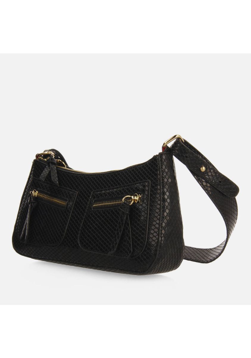 BOLSO DE HOMBRO BOLSILLOS ZAHONY - NEGRO