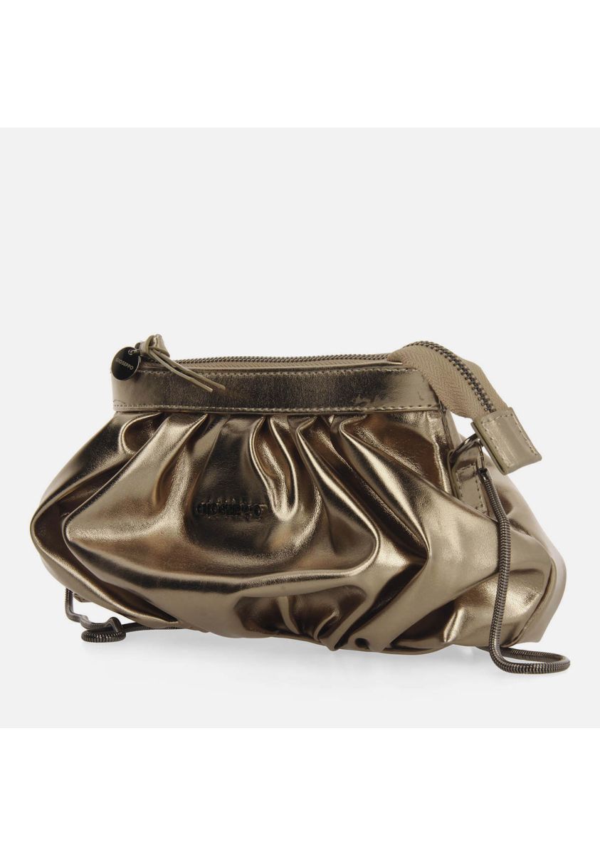 BOLSO DE MANO METALIZADO CEGLED - PLOMO