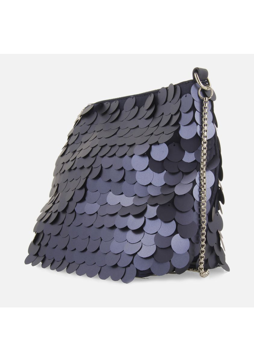BOLSO TIPO BOMBONERA LENTEJUELAS BEERZEL - AZUL