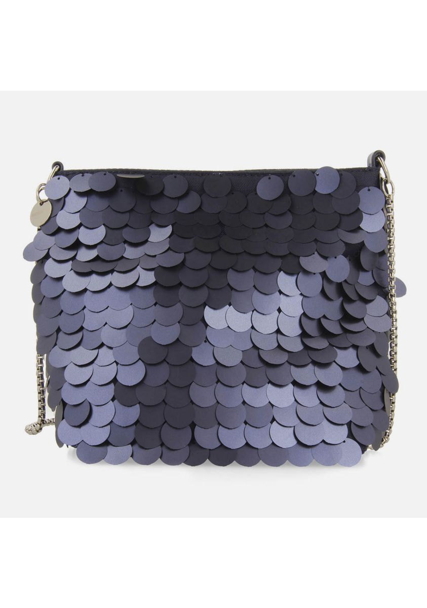 BOLSO TIPO BOMBONERA LENTEJUELAS BEERZEL - AZUL