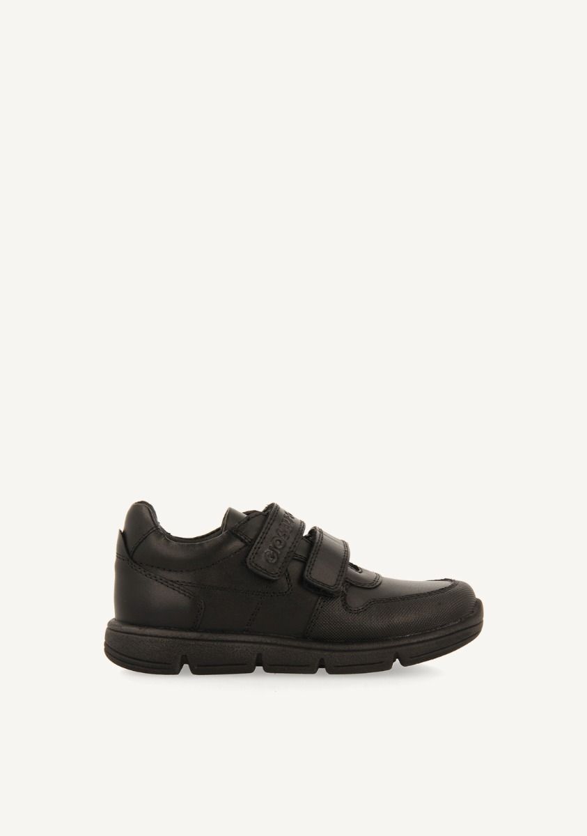 SNEAKERS COLEGIALES TIPO BAMBAS PIEL MARVEDE - NEGRO