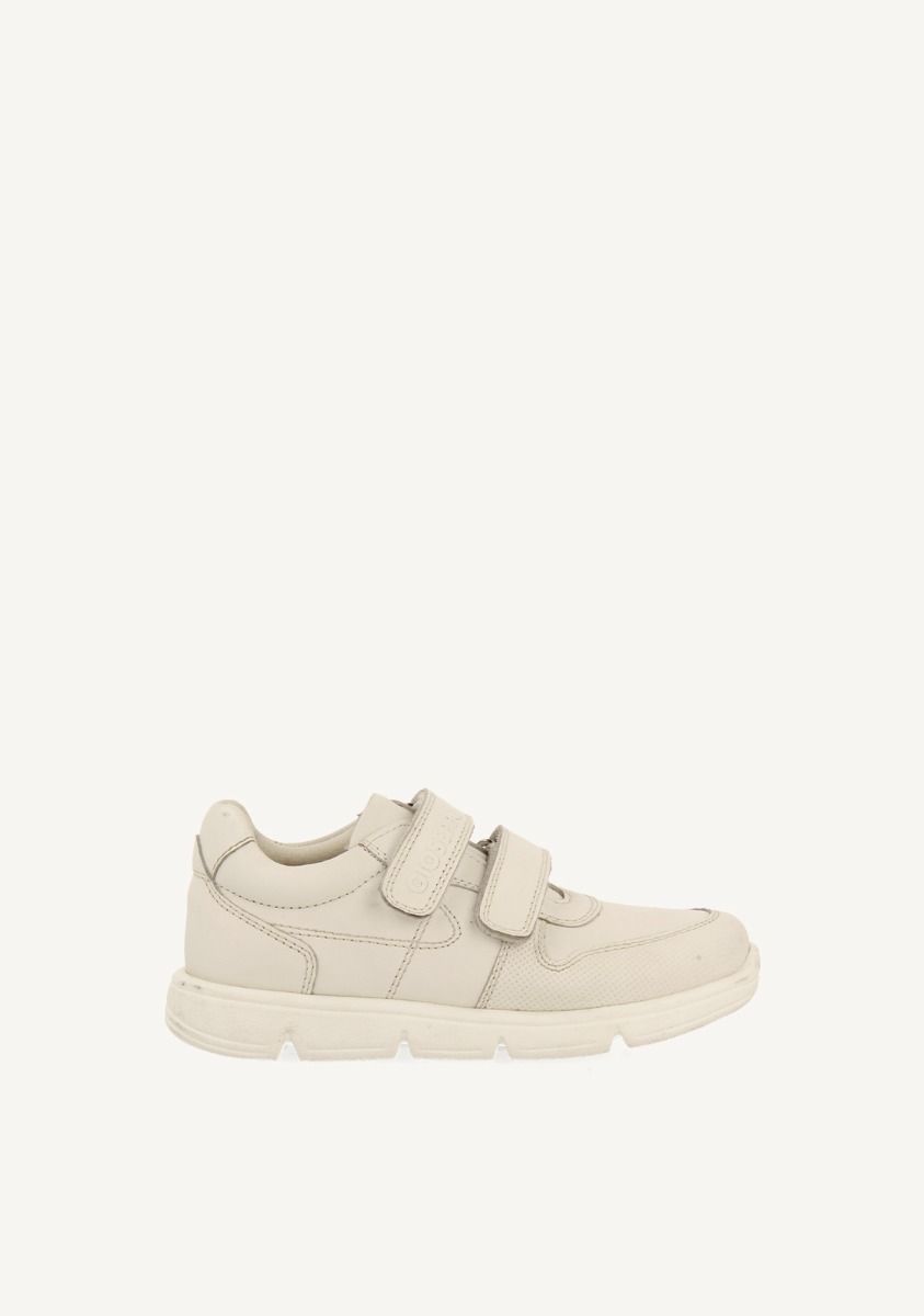 SNEAKERS COLEGIALES TIPO BAMBAS PIEL MARVEDE - BLANCO