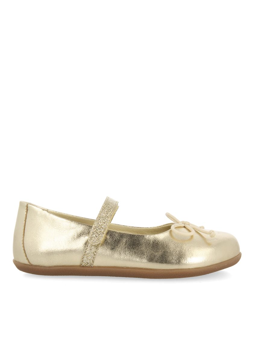 BAILARINAS DORADAS CON GLITTER Y ADORNO DE LAZO PARA NIÃA Y NIÃO ANNSVILLE - ORO