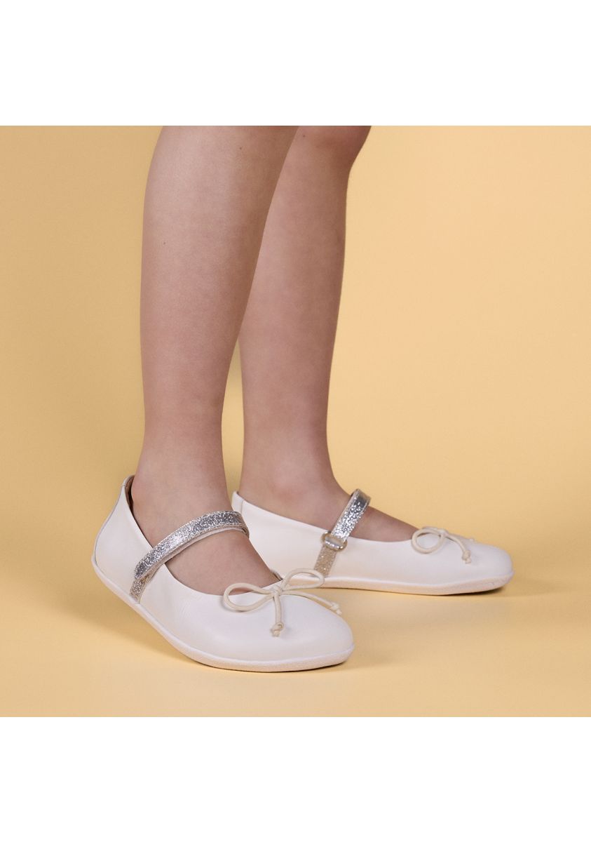 BAILARINAS BLANCAS CON GLITTER Y ADORNO DE LAZO PARA NIÃA Y NIÃO ANNSVILLE - BLANCO