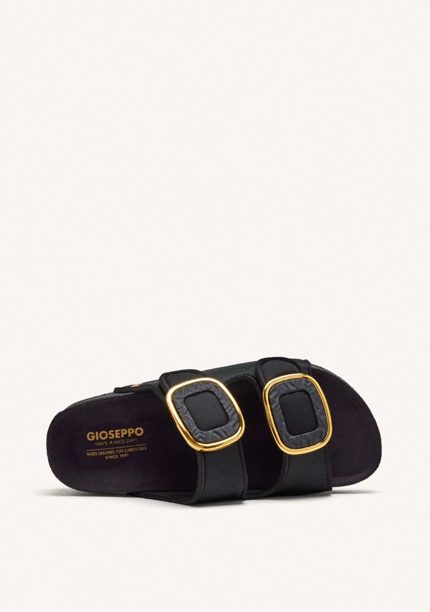 SANDALIAS NEGRAS ESTILO BIO CON ADORNO JOYA PARA MUJER BUDAORS - NEGRO