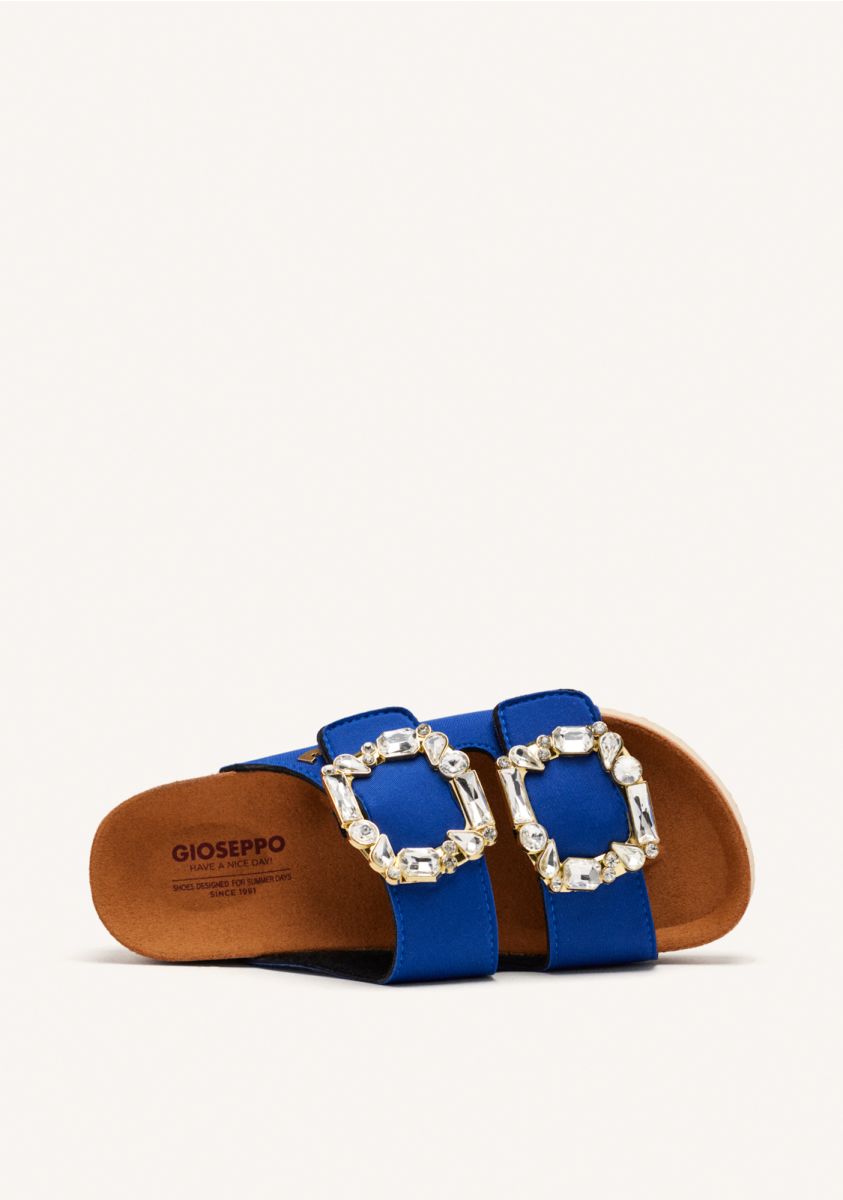 SANDALIAS AZULES ESTILO BIO CON ADORNO JOYA PARA MUJER ADERKLAA - AZUL
