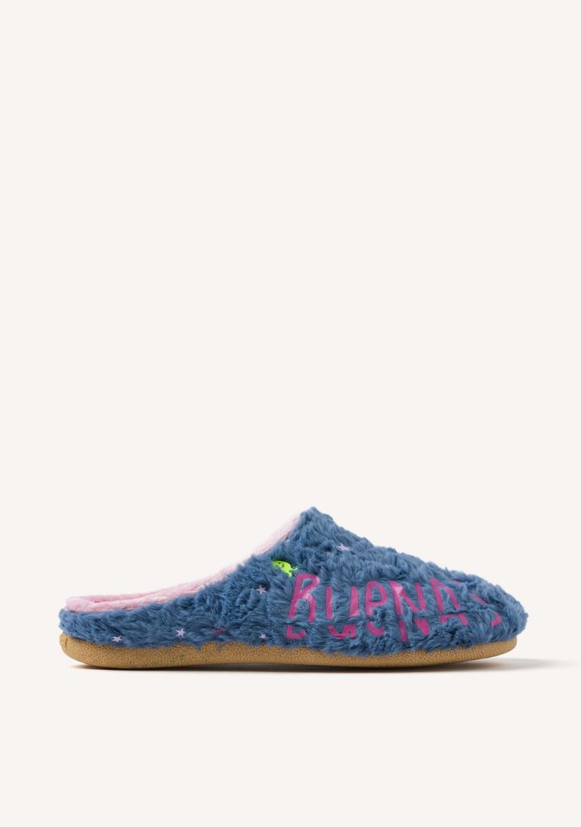 ZAPATILLAS DE CASA PELO ESTRELLAS VINING  - MARINO