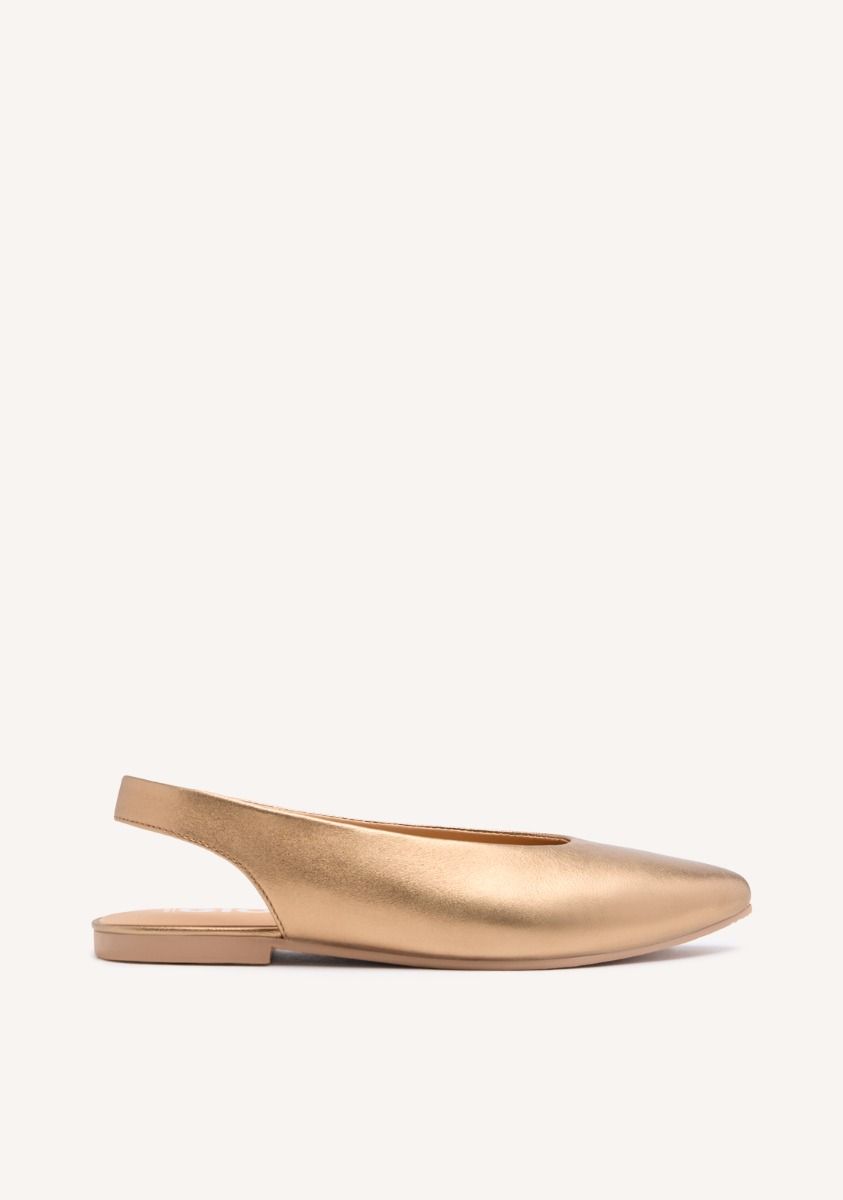 BAILARINAS DESTALONADAS DE PIEL COLOR BRONCE PARA MUJER - BRONCE
