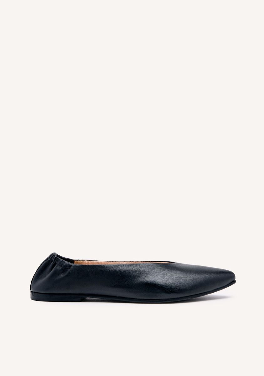 BAILARINAS DE PIEL COLOR NEGRO CON PUNTA FINA Y TALÃN FRUNCIDO PARA MUJER - NEGRO 1 11187-bailarinas-de-piel-color-negro-con-punta-fina-y-tal-n-fruncido-para-mujer-negro-1.jpg