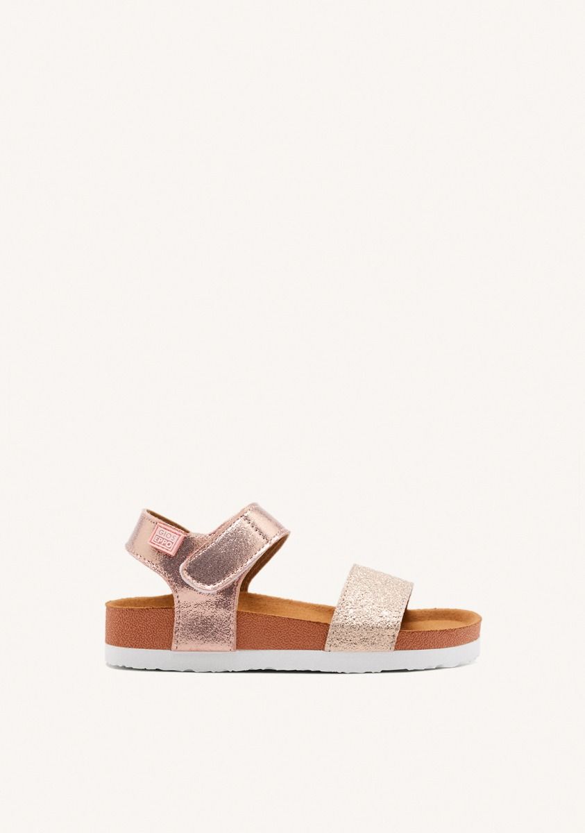 Chanclas de suela bio en cobre para niÃ±a MOERS - COBRE