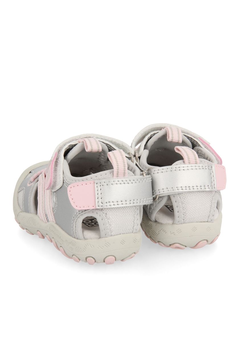 Chanclas deportivas plateadas con detalles rosas para niña BAYARD - PLATA