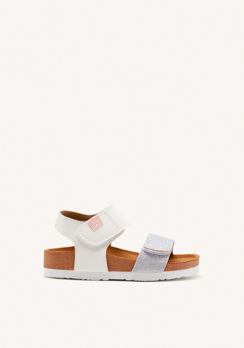 Chanclas estilo bio plateadas para niÃ±a JABBEKE - PLATA
