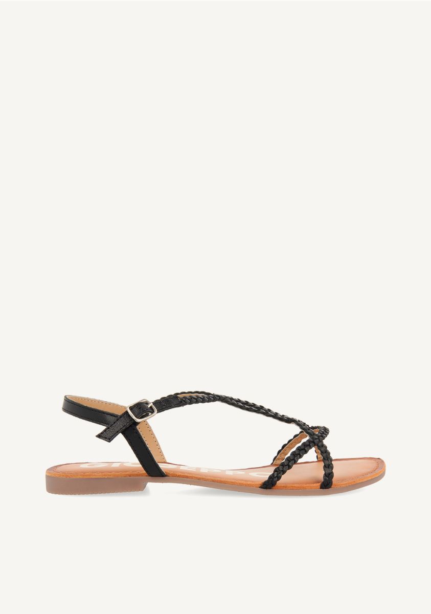Sandalias negras de tiras finas para mujer OSSIAN - NEGRO