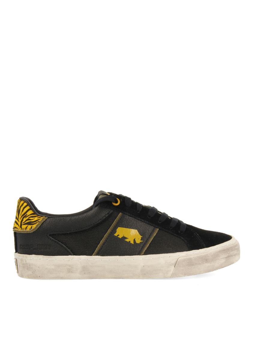 SNEAKERS NEGRAS CON DETALLE DE PRINT ANIMAL PARA HOMBRE UNITY   - NEGRO
