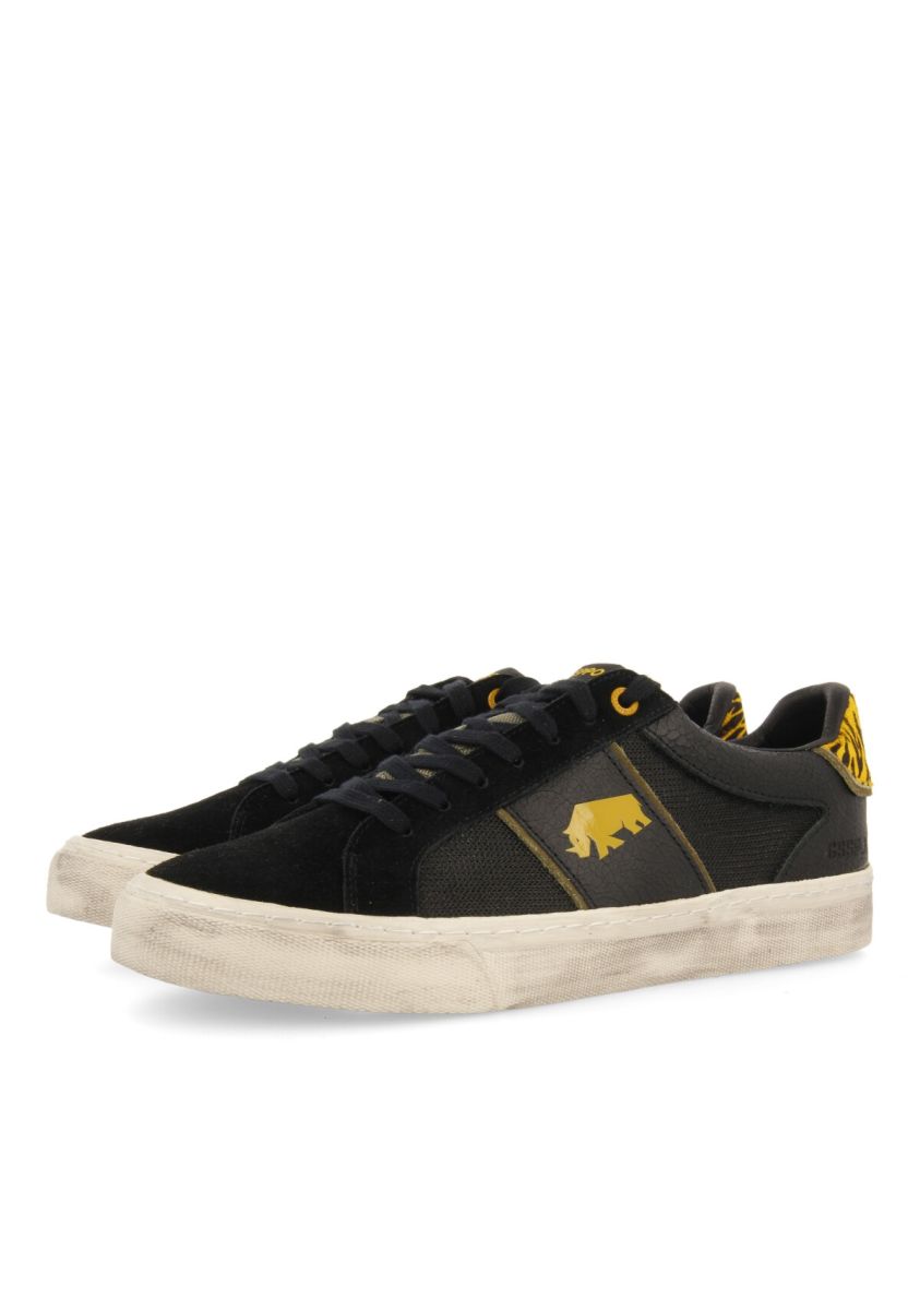 SNEAKERS NEGRAS CON DETALLE DE PRINT ANIMAL PARA HOMBRE UNITY - NEGRO