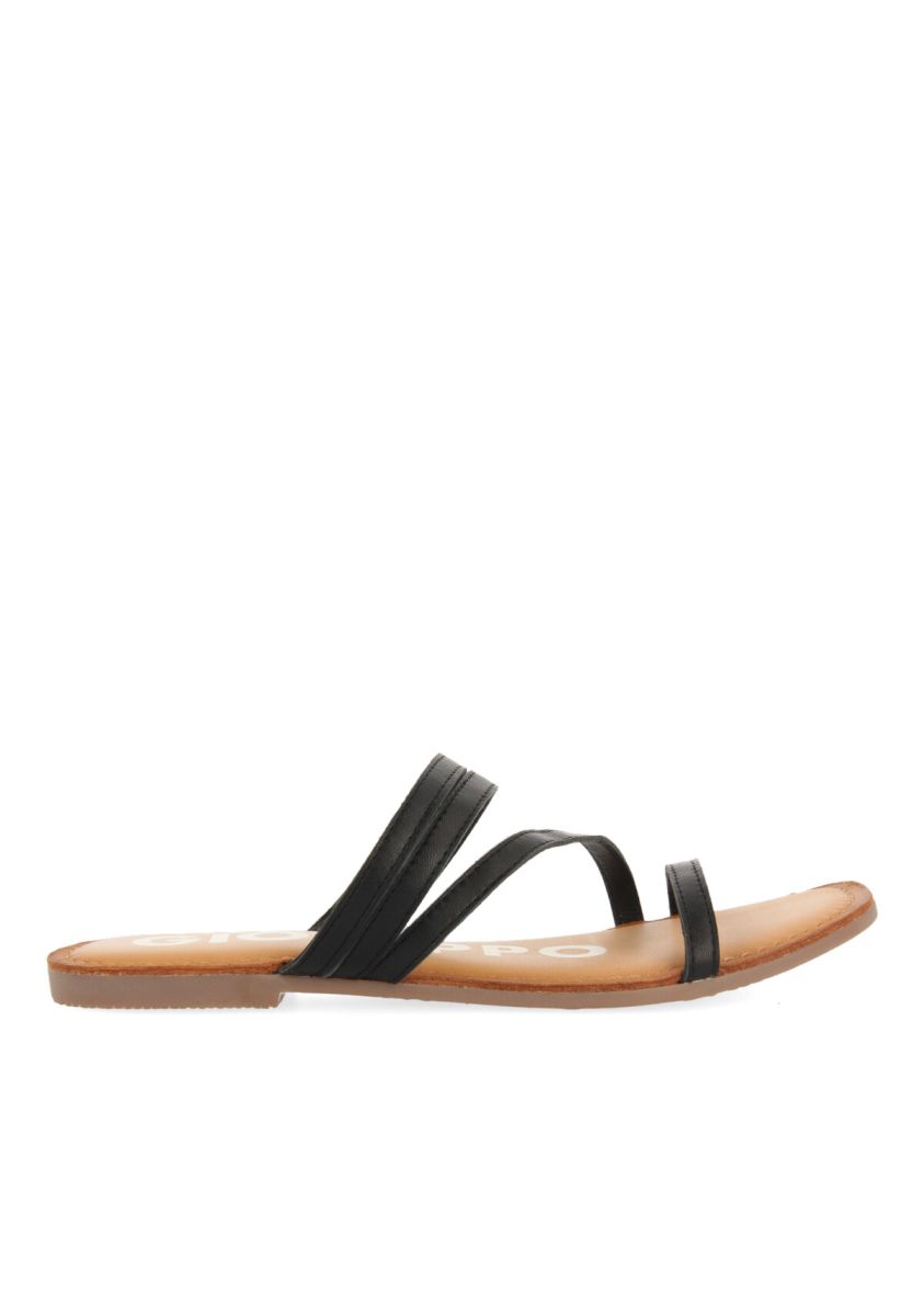 SANDALIAS PLANAS DE TIRAS FINAS NEGRAS PARA MUJER CAREY - NEGRO