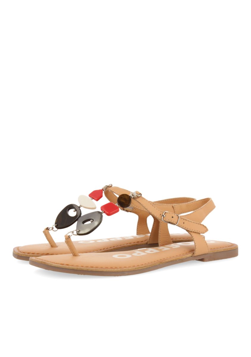 SANDALIAS NUDE CON ADORNO DE PIEDRAS PARA MUJER TAVETA - NUDE