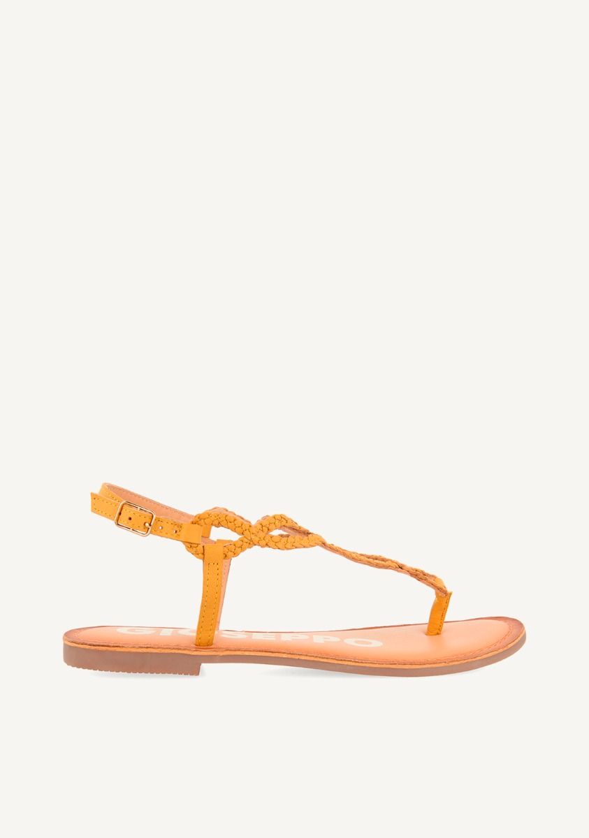 Sandalias de tiras trenzadas en color mostaza para mujer FYFFE - MOSTAZA-1