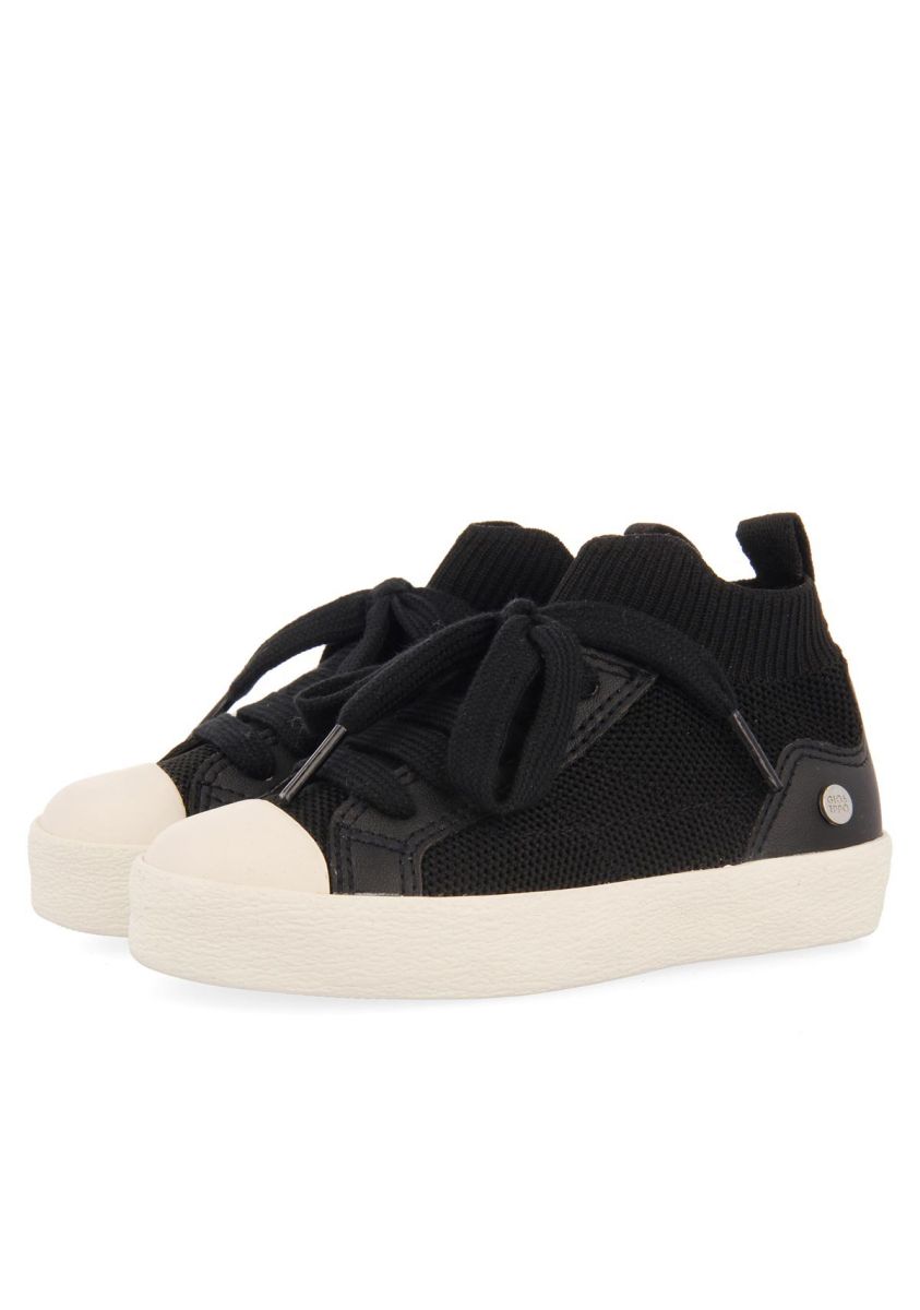 SNEAKERS NEGRAS TIPO CALCETÃN PARA NIÃO MIROW - NEGRO