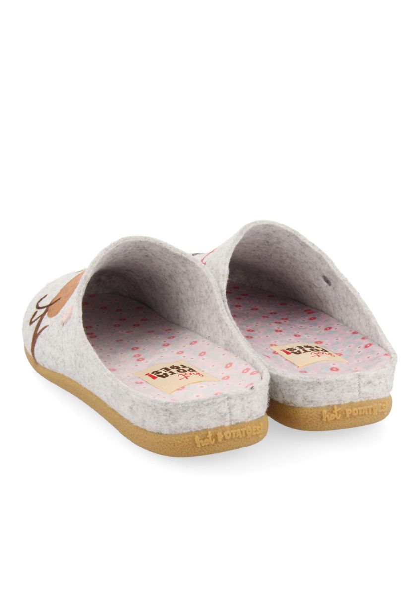 ZAPATILLAS DE ESTAR POR CASA DE LA COLECCIÃN HOT POTATOES MUSAU  - GRIS
