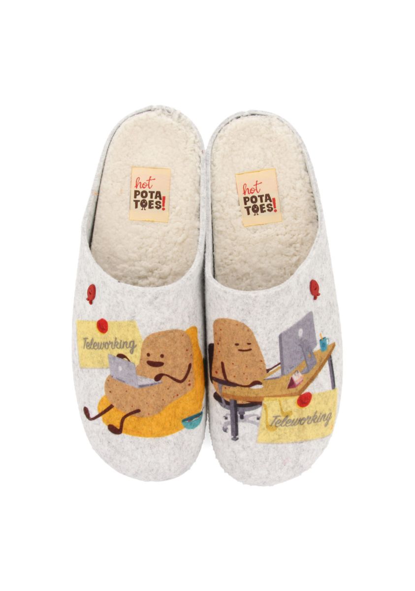 ZAPATILLAS DE ESTAR POR CASA DE LA COLECCIÃN HOT POTATOES LORUNS  - GRIS