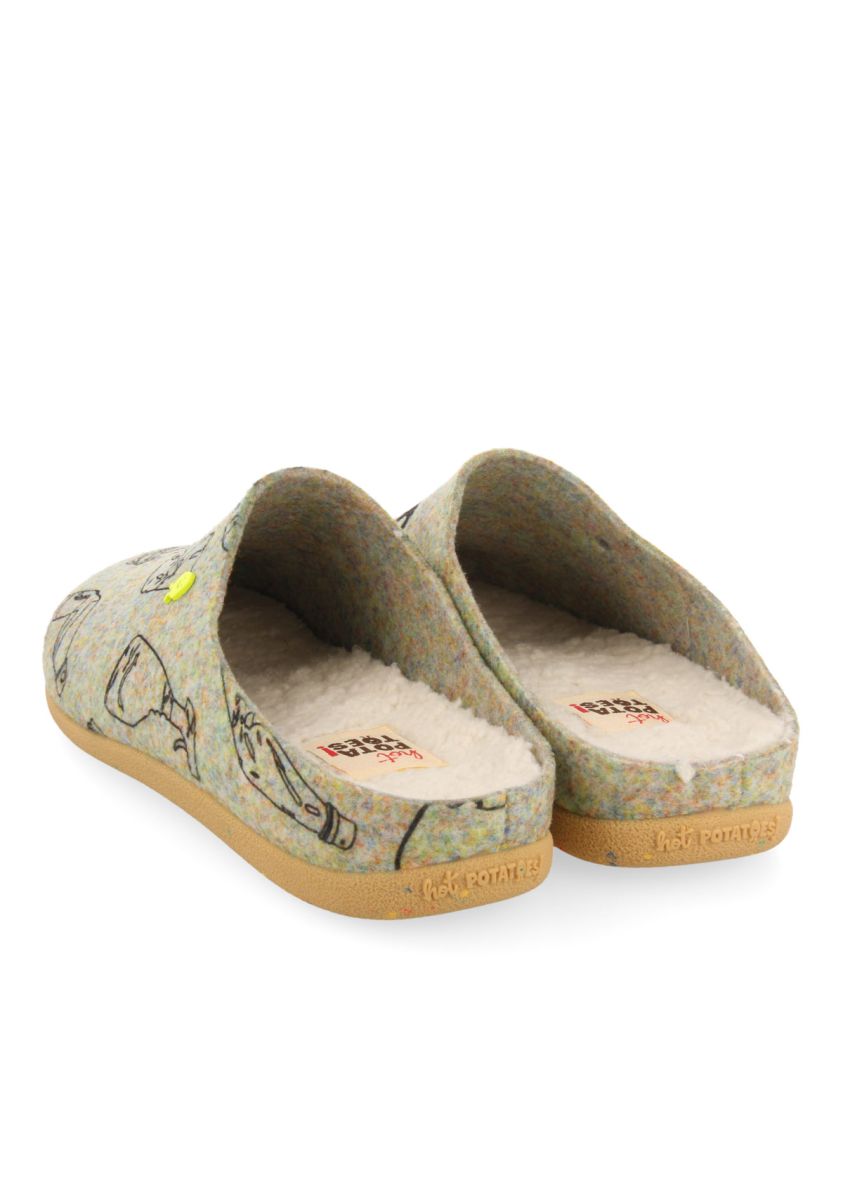 ZAPATILLAS DE ESTAR POR CASA DE LA COLECCIÃN HOT POTATOES PROTTES  - GRIS
