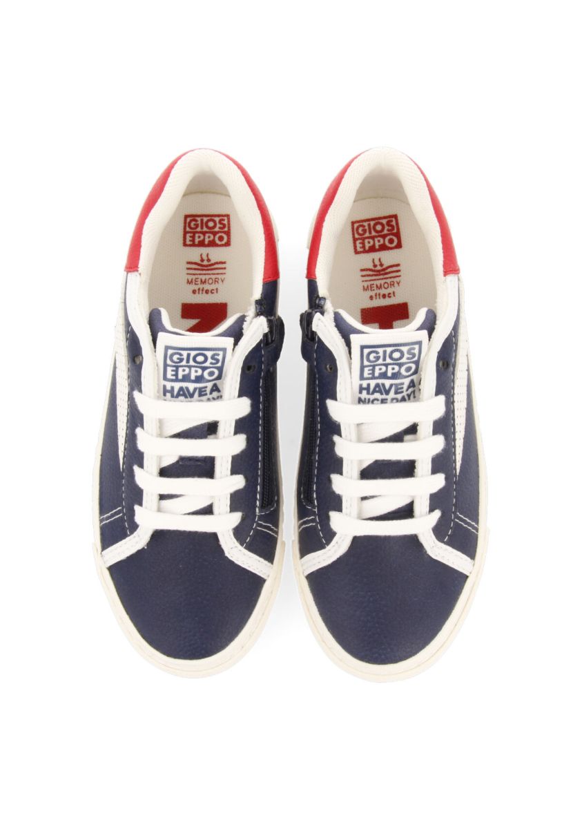 SNEAKERS AZUL MARINO CON DETALLES BLANCOS Y ROJOS PARA NIÃOS BARAHONA - MARINO