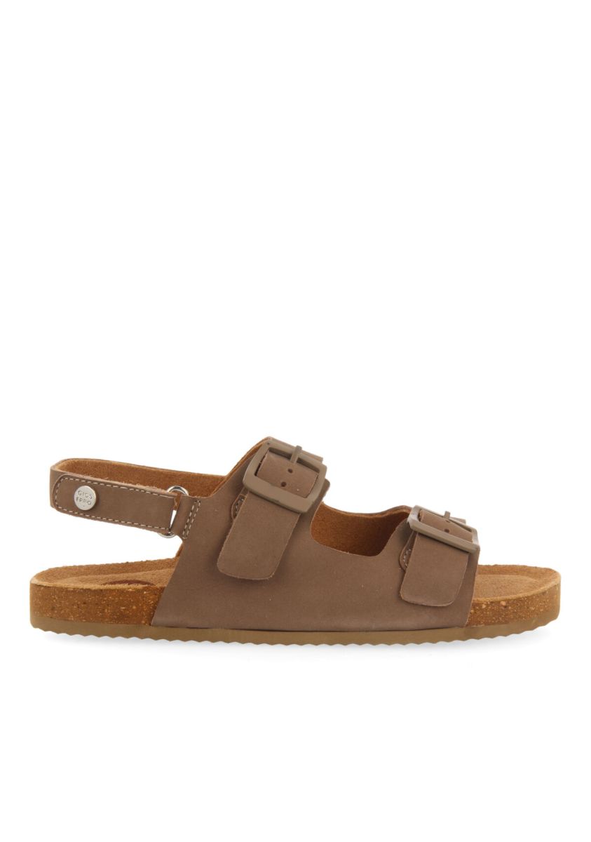 SANDALIAS TIPO BIO DE PIEL COLOR TAUPE CON HEBILLAS PARA NIÃOS MISINTO - TAUPE
