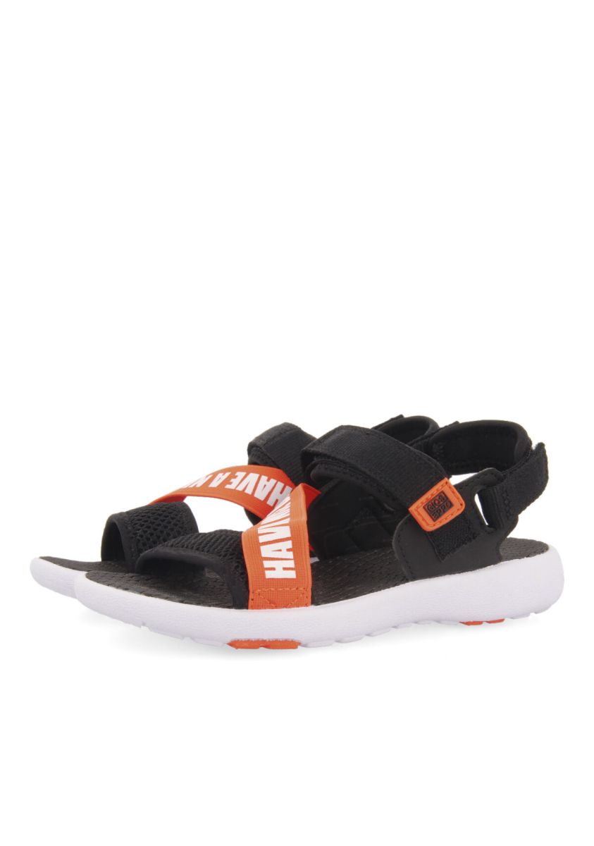 CHANCLAS DEPORTIVAS NEGRAS CON ELÃSTICO FLUOR PARA NIÃOS GESSATE - NEGRO