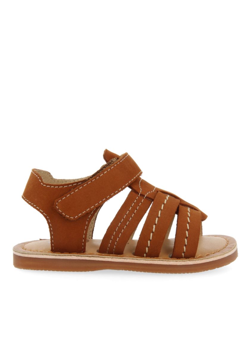 SANDALIAS COLOR CUERO DE PIEL CON TIRAS PARA NIÃOS JATOBA - CUERO