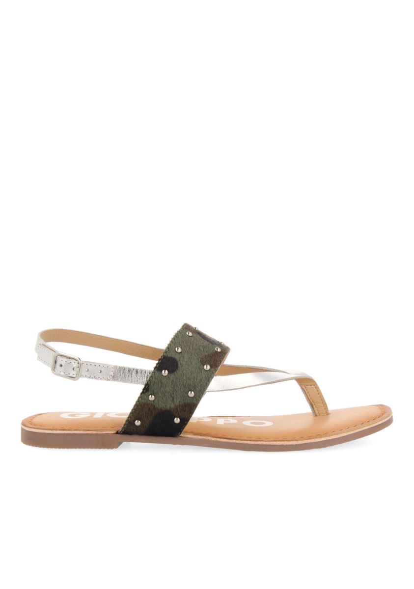 SANDALIAS CON ESTAMPADO DE CAMUFLAJE Y TIRAS METALIZADAS PARA MUJER BADESI - CAMUFLAJE