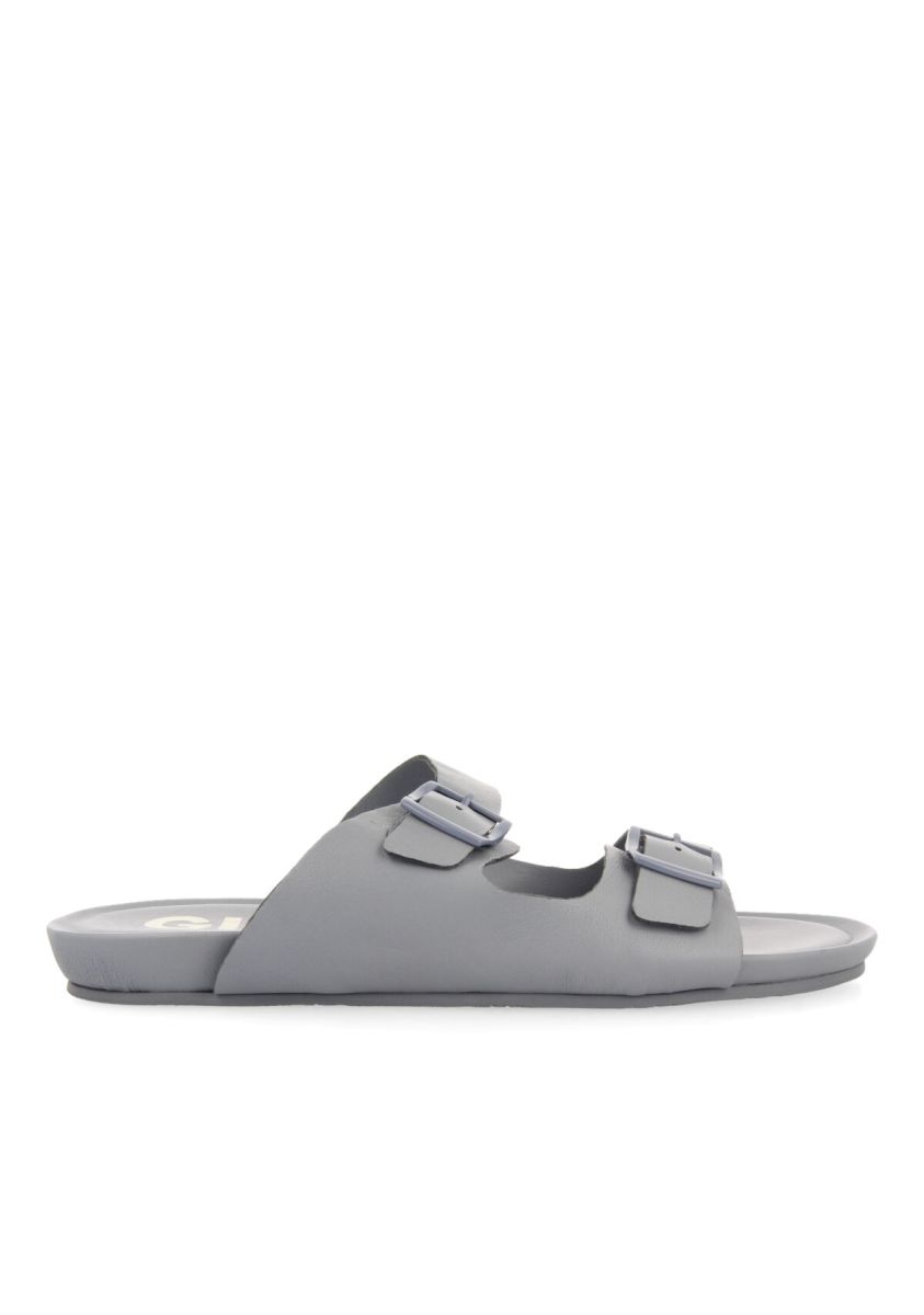SANDALIAS AZULES DE PIEL CON HEBILLA PARA MUJER BACURI - AZUL
