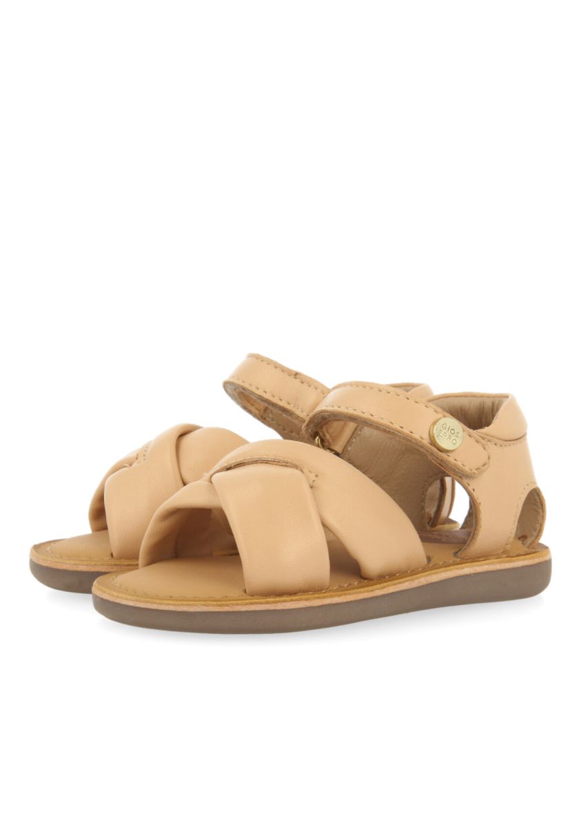 SANDALIAS DE PIEL NUDE CON TIRAS ACOLCHADAS PARA BEBÃ ANORI - NUDE