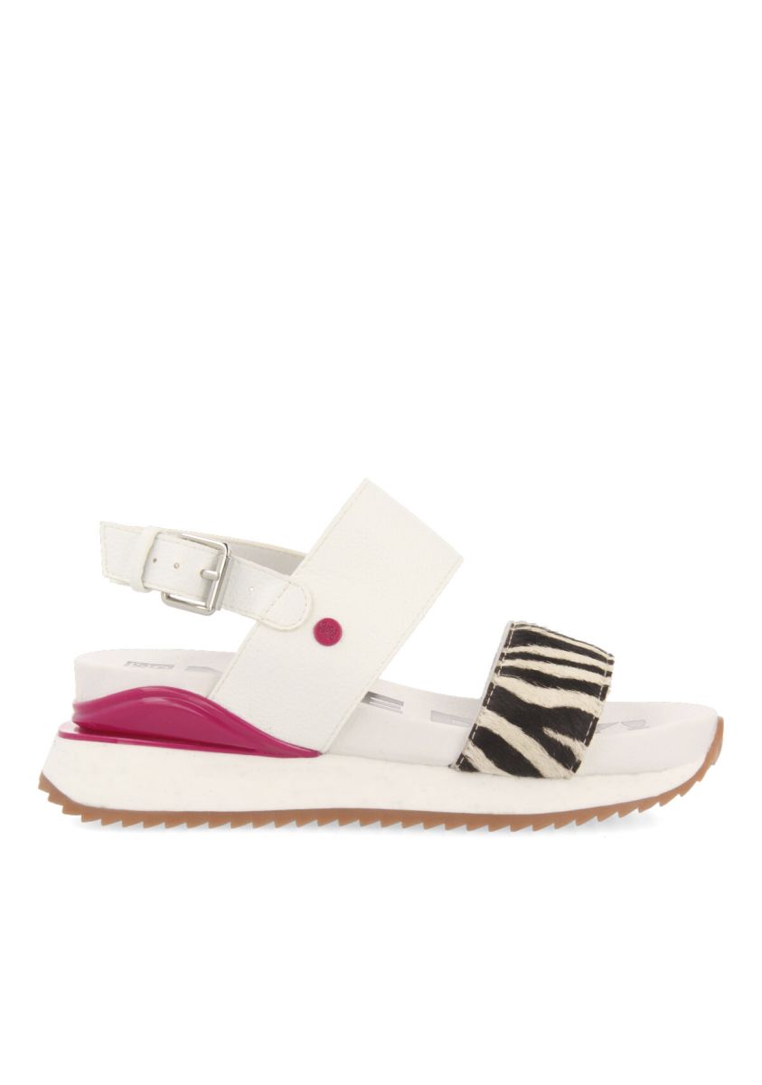 SANDALIAS DEPORTIVAS BLANCAS CON ANIMAL PRINT VAREDO - BLANCO