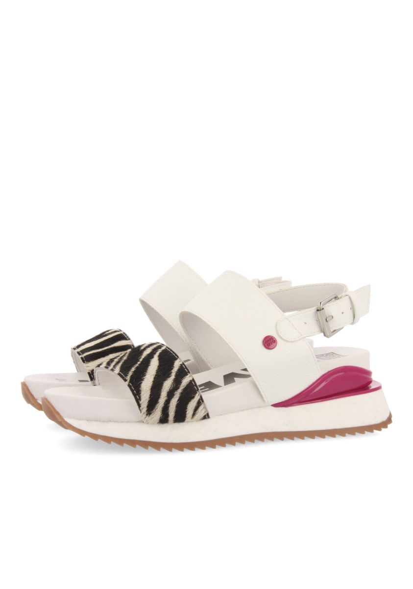 SANDALIAS DEPORTIVAS BLANCAS CON ANIMAL PRINT VAREDO - BLANCO