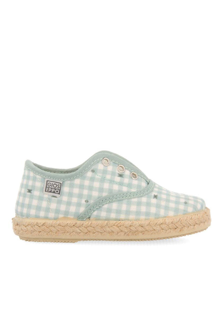 ESPADRILLES COLOR MENTA CON CUADROS DE VICHY PARA BEBÃ DOMZALE - MENTA