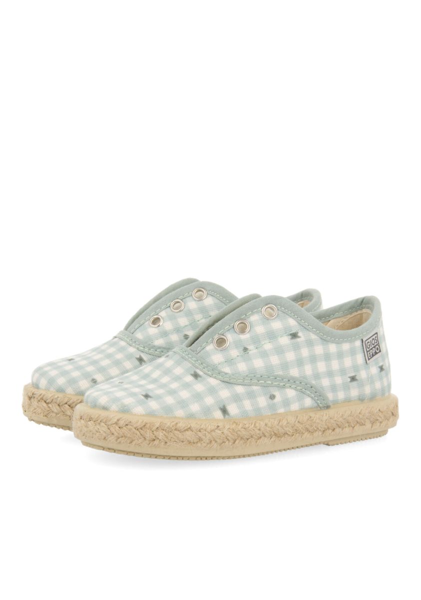 ESPADRILLES COLOR MENTA CON CUADROS DE VICHY PARA NIÃA DOMZALE - MENTA
