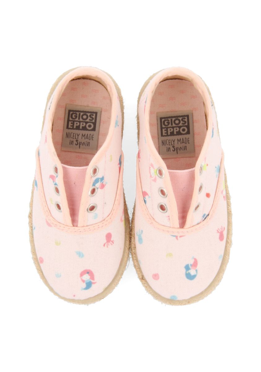 ESPADRILLES ROSAS CON ESTAMPADO MARINO Y ELÃSTICO EN EMPEINE OSSONA - ROSA