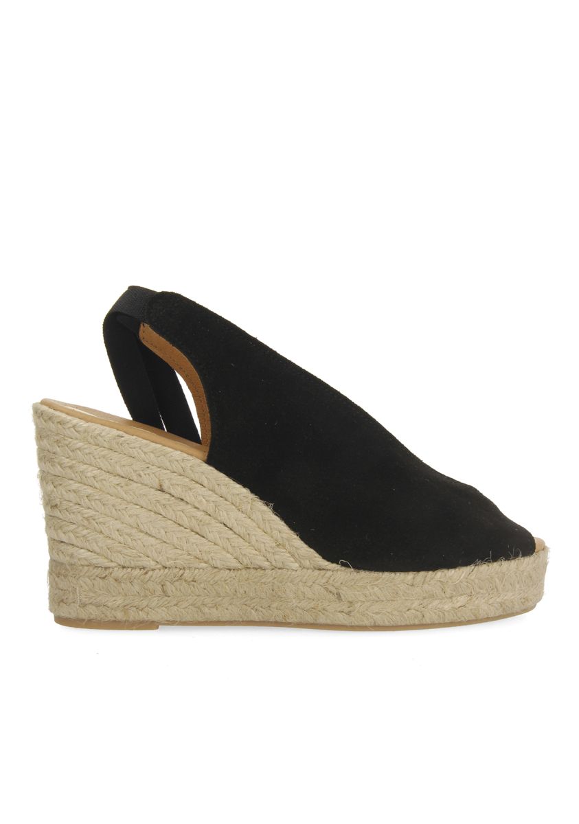 ANCON WOMEN'S BLACK ESPADRILLES WITH JUTE WEDGES  - NEGRO