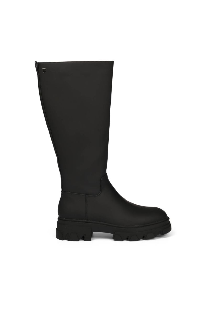 Bota negra alta engomada y piso track para mujer brossard - NEGRO