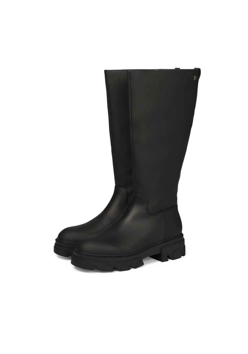 Bota negra alta engomada y piso track para mujer brossard - NEGRO