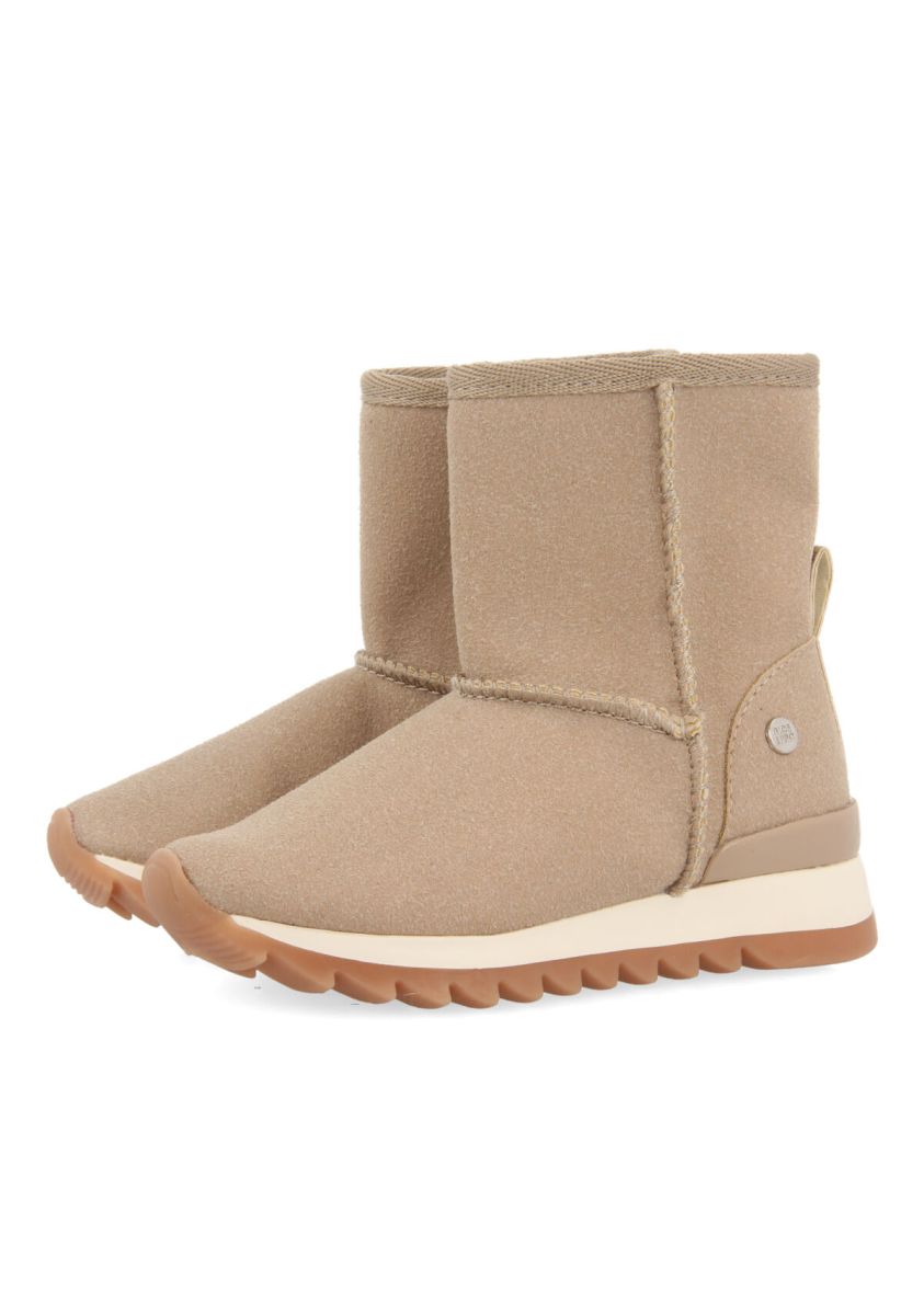 Sneakers tipo botÃ­n de corte australiano y monocolor taupe para niÃ±a y niÃ±o krensdorf - TAUPE
