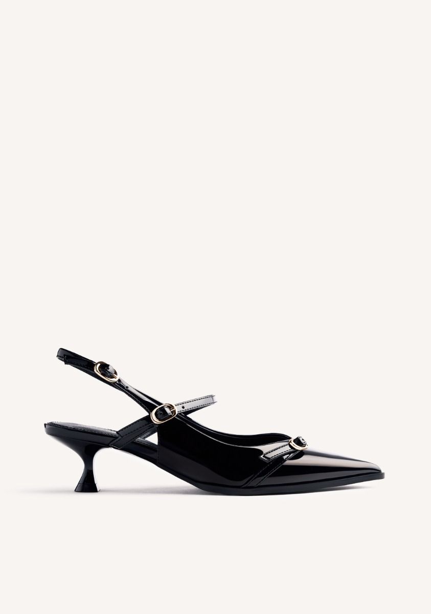 ZAPATOS TACÃN DESTALONADOS EFECTO CHAROL SABIN - NEGRO