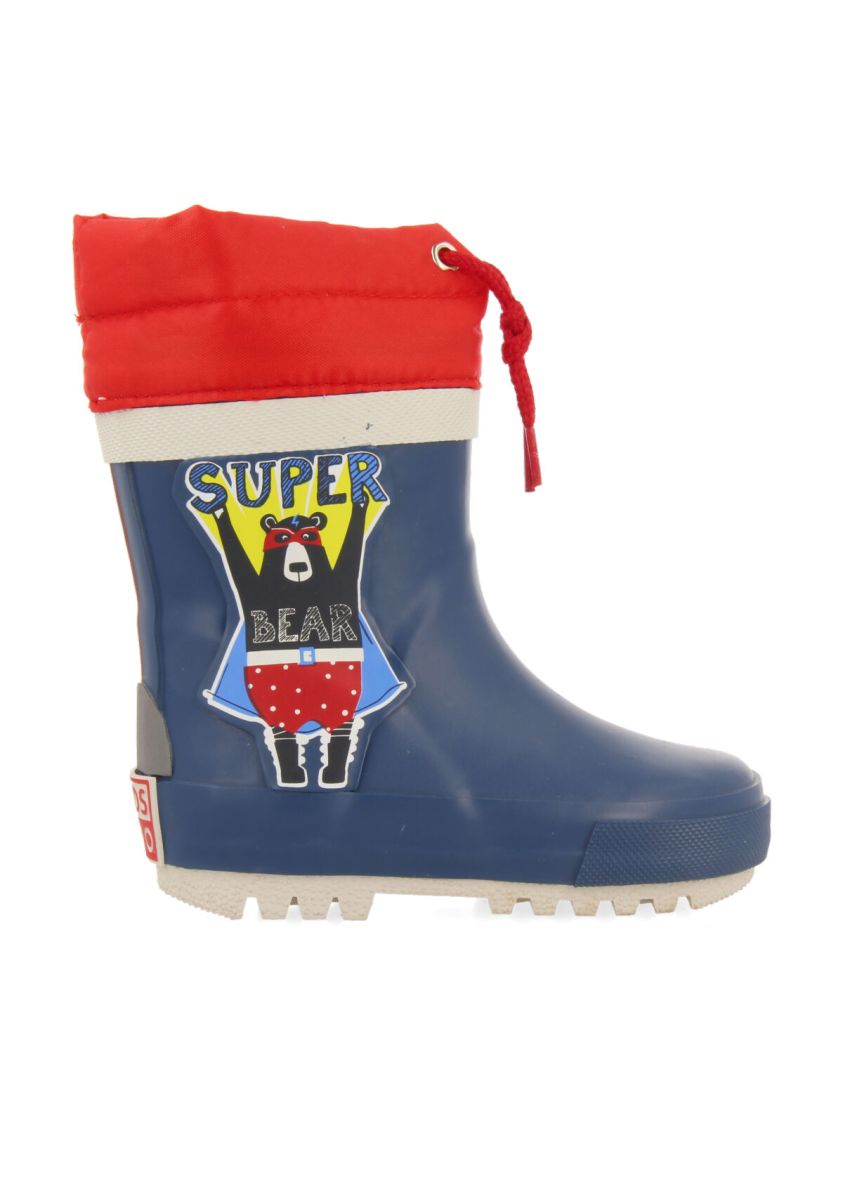 Botas de agua color azul con parche de super bear para bebÃ© borgames - AZUL